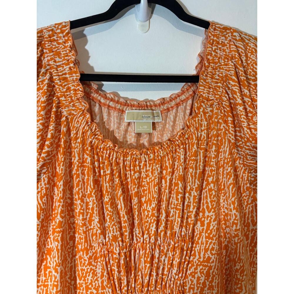 Michael Kors Women Large Orange Sun Dress Beach Casual Light Breathable Summer - Picture 5 of 6